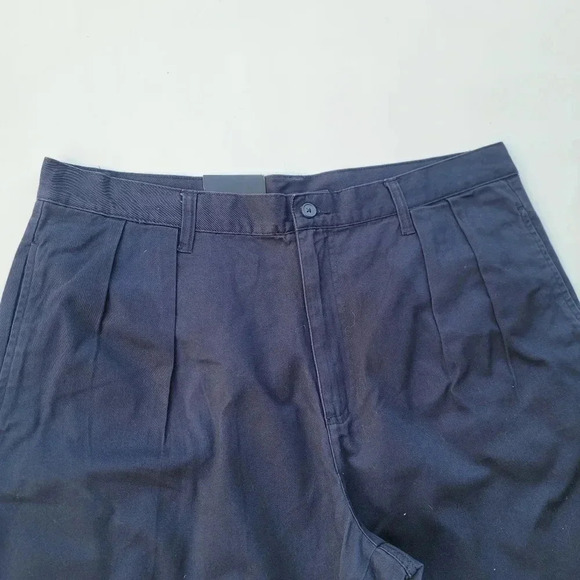 NWT $40 George & Martha Navy Blue Pleated Chino Men's Shorts Size 38 - Picture 2 of 11